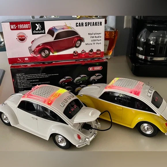 XSound Wireless Speaker MP3/ FM Radio NIB LED light-up ChooseWhite OR Yellow Car - Picture 7 of 12